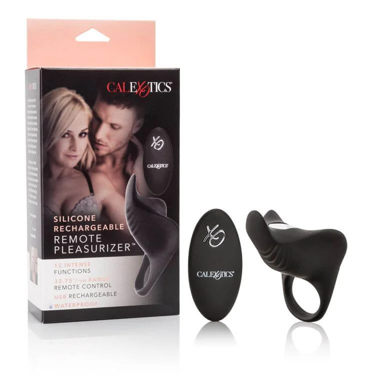 cock ring comfort design-Cal Exotics Silicone Rechargeable Remote Pleasurizer Ring: Elevate Intimacy with Effortless Pleasure