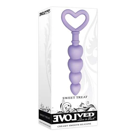 anal toys with sturdy shaft-Evolved Sweet Treat Heart-Shaped Beaded Silicone Anal Plug Light Purple