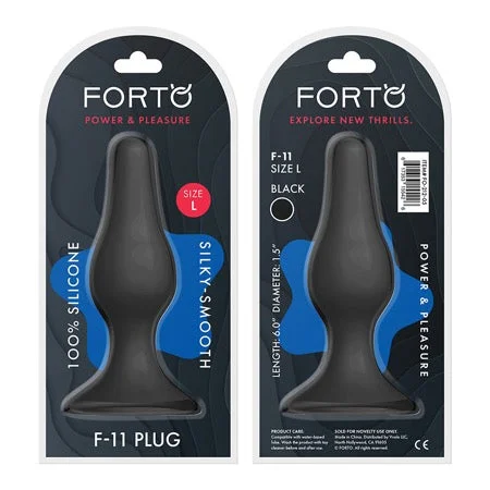 anal toys with quiet shaft-Forto F-11 Lungo Silicone Anal Plug Large Black