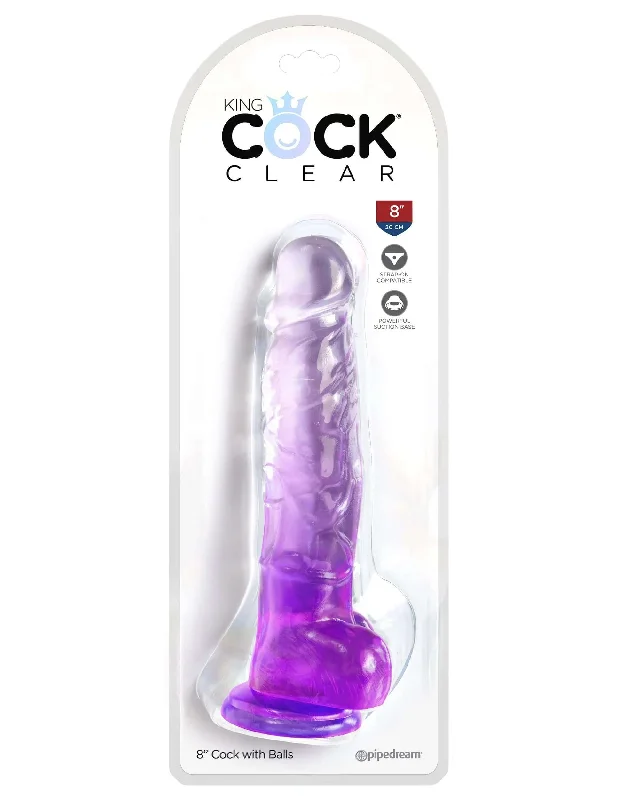 how-to-maintain-penis-health-King Cock Clear 8 Inch With Balls - Purple