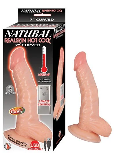 penis-care-for-winter-Natural Realskin Hot Cock Curved 7 Inch - Flesh