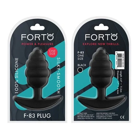 anal toys with sleek tip-Forto F-83 Spiral Silicone Anal Plug Black