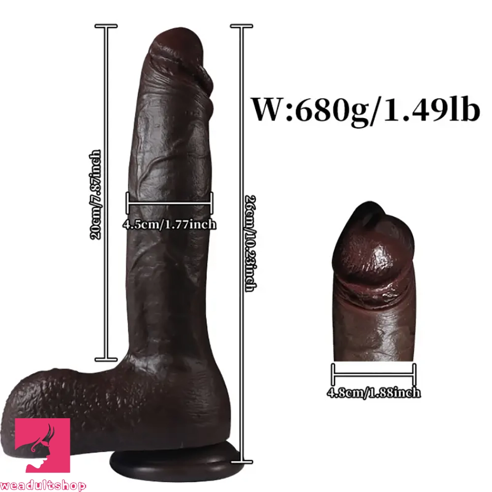 Dildo-handmade-10.2in Lifelike Penis Big Ebony Cock Dildo For Women Masturbation