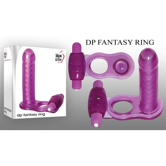 anal toys for quiet nights-Dp Fantasy Vibrating Cock Ring & Anal Plug by Adam & Eve