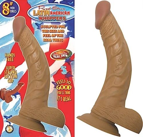 penis-discomfort-during-exercise-Bouncy 8-Inch Real Skin Dildo with Curved Design and Suction Mount