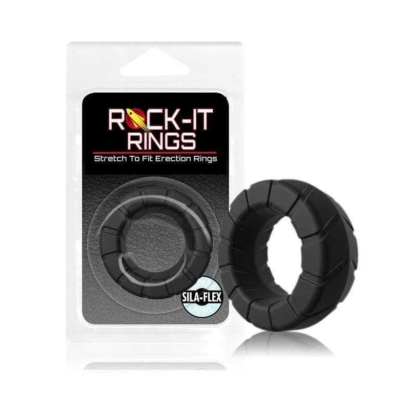 anal toys with bold tip-Rock-it Rings Fat Tire C-Ring - Black