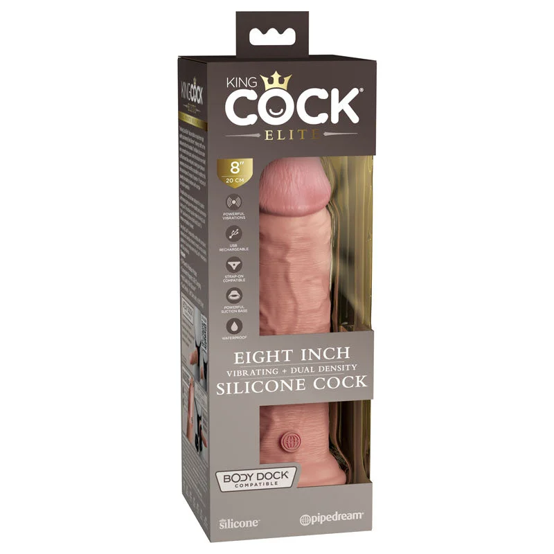 penis-vitamin-supplements-safe-King Cock Elite 8'' Vibrating Dual Density Cock -