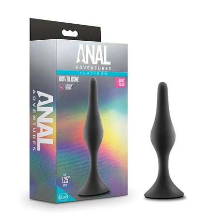 anal toys for intimate play-Blush Anal Adventures Platinum Silicone Beginner Plug Large Black