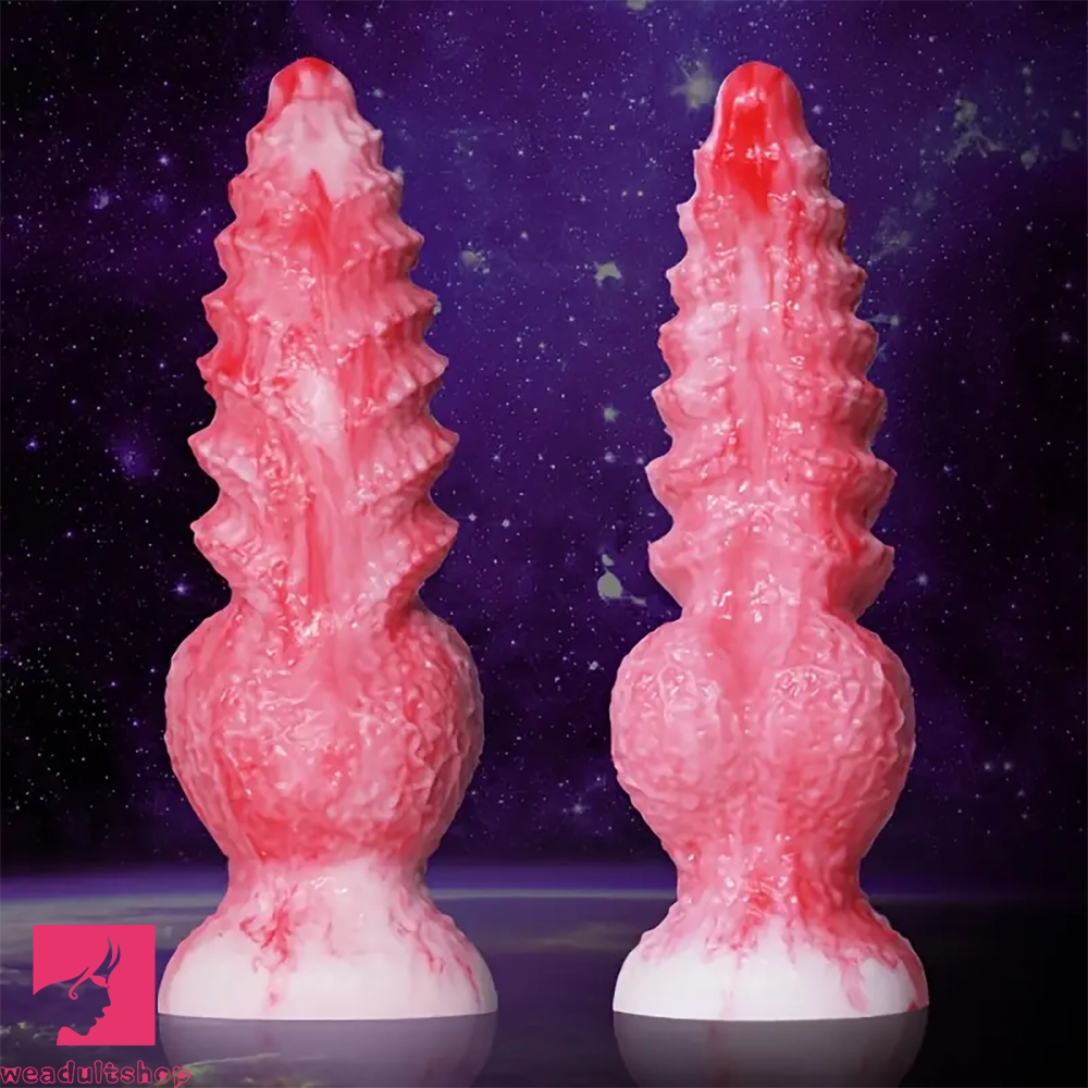 Penis-flat-6in 8.3in Wolf Monster Textured Silicone Soft Knot Dildo For Orgasm