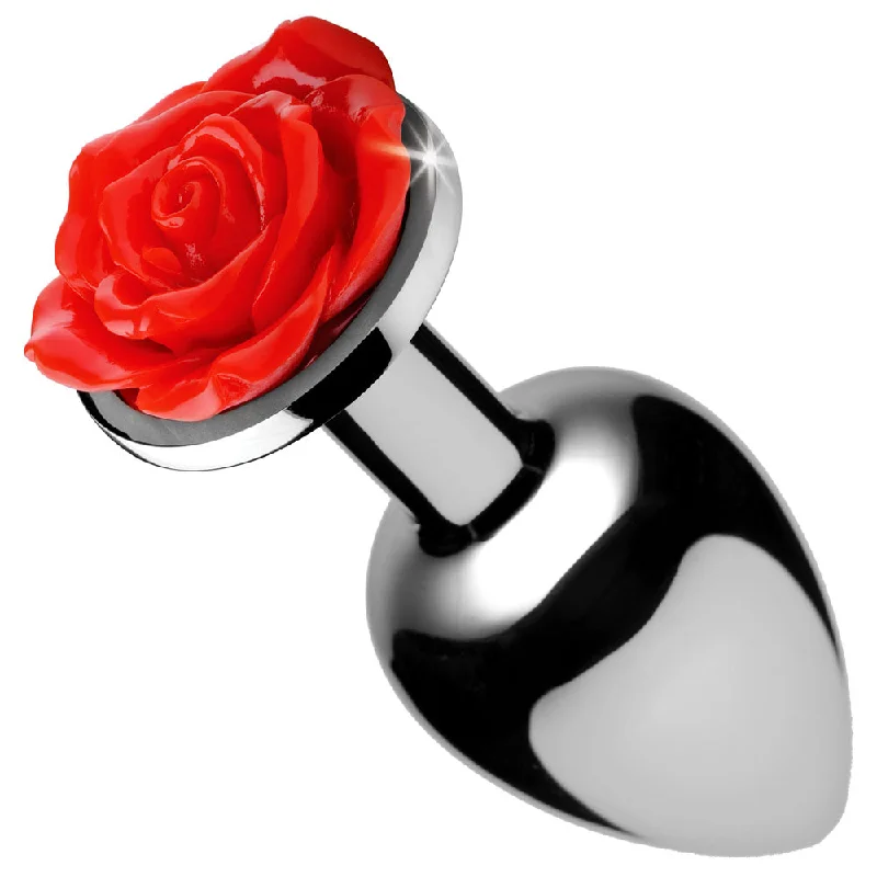 anal toys with easy grip-Red Rose Anal Plug - Large