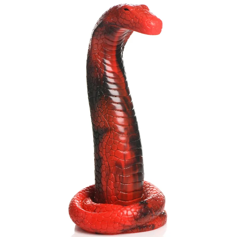 Dildo-packaged-King Cobra Silicone Dildo - Red