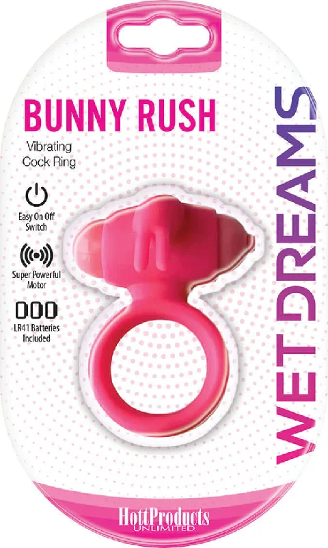 cock ring high performance-Wet Dreams Bunny Rush Vibrating Cock Ring with Rabbit Ears