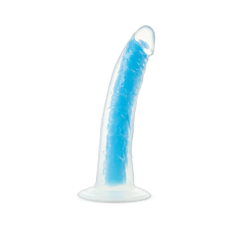 penis-blood-flow-foods-Neo Elite - Glow in the Dark - Prysm - 7in Dual Density Dong - Neon Blue