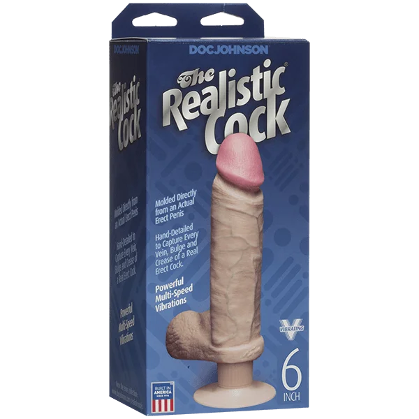 cock ring durable design-Doc Johnson - The Vibrating Realistic Cock Firmskyn with Balls