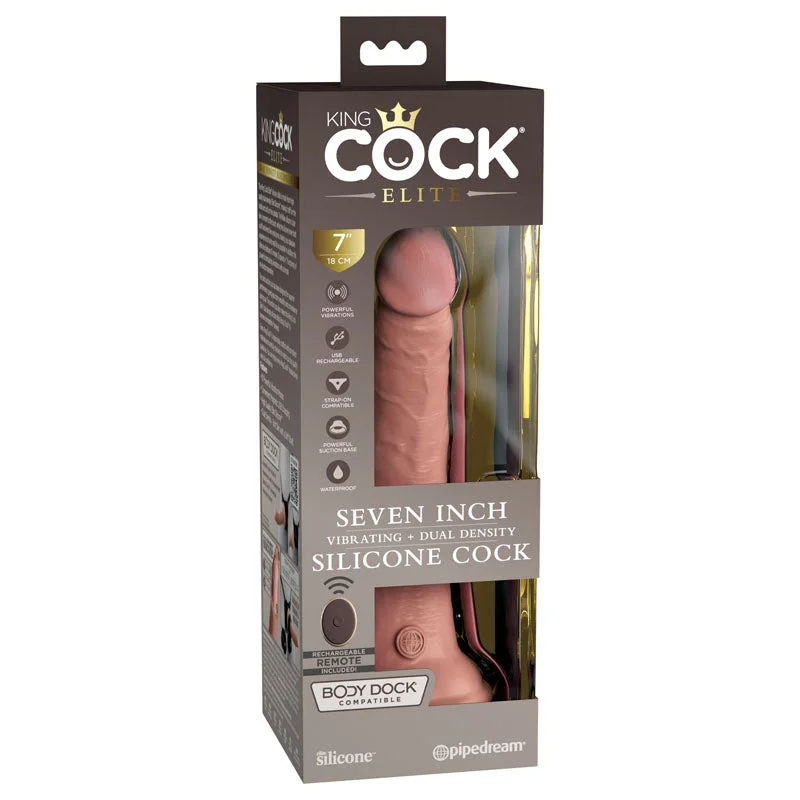 penis-discomfort-during-exercise-King Cock Elite 7'' Vibrating Dual Density Cock with Remote