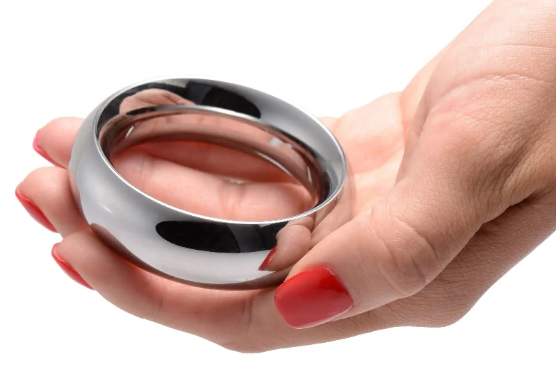 cock ring soft texture-Stainless Steel Cock Ring - 1.75 Inches