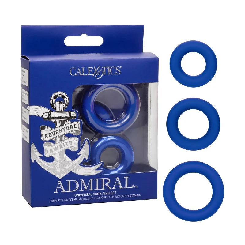 anal toys with long tip-Admiral Universal Silicone 3 Piece C-Ring Set