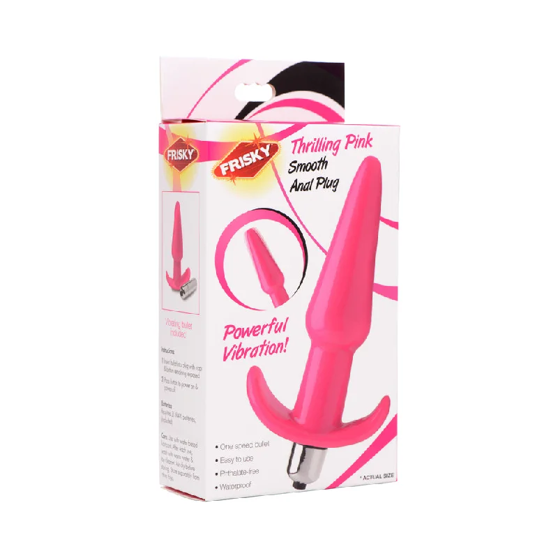 anal toys with ribbed base-Thrilling Pink Smooth Anal Plug