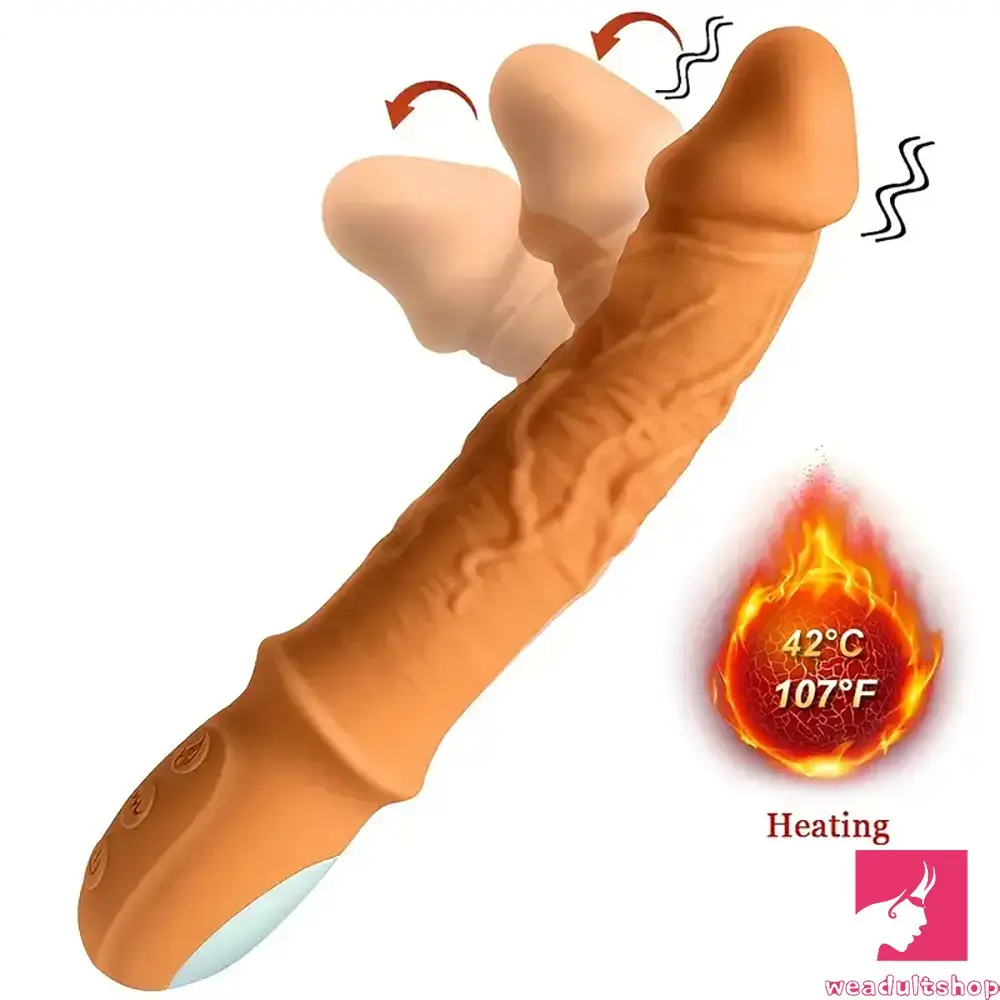 Dildo-durable-8.46in Electric Soft Real Silicone G Spot Heating Vibrating Adult Dildo