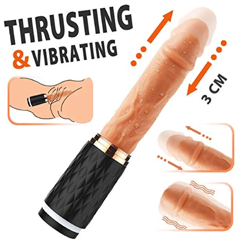 Penis-thin-Thrusting Realistic Vibrating Dildo