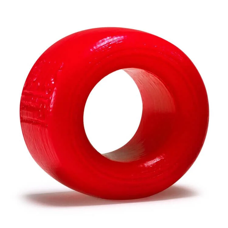 cock ring easy wear-Atomic Jock Balls-T Ballstretcher - Silicone Smoosh Red (Small) by Oxballs