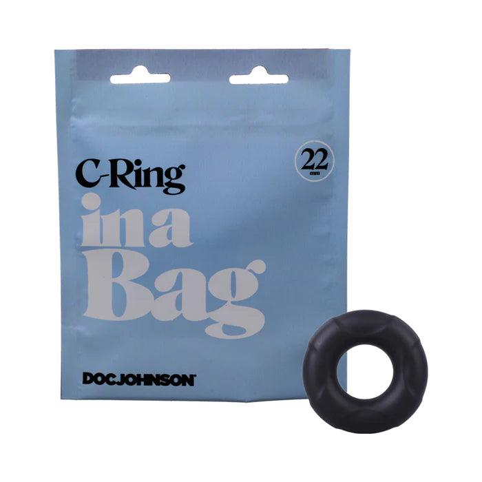 anal toys with bold shaft-In A Bag - C-Ring - Black