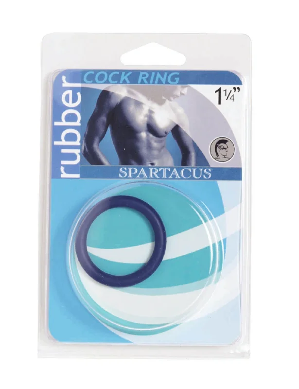 cock ring battery grip-Spartacus Leathers Cock Gear Rubber Cock Ring 1.25" Blue: Enhance Pleasure