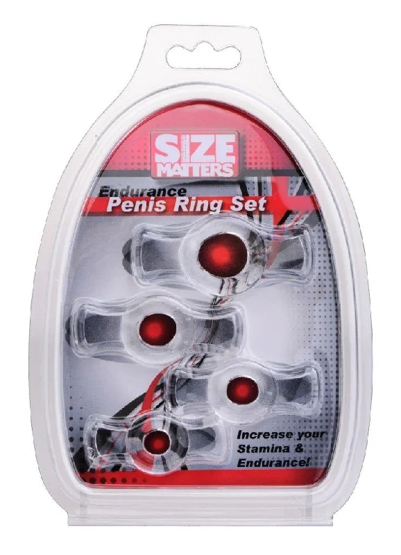 anal toys for bedroom nights-Endurance Clear 4 Ring Penis Set