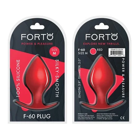 anal toys with firm tip-Forto F-60 Spade Silicone Anal Plug Medium Red