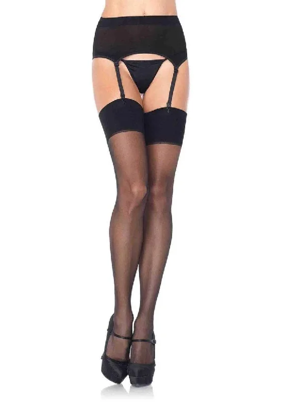 velvet bra set-Zara Garter Belt and Stocking - Queen - Black