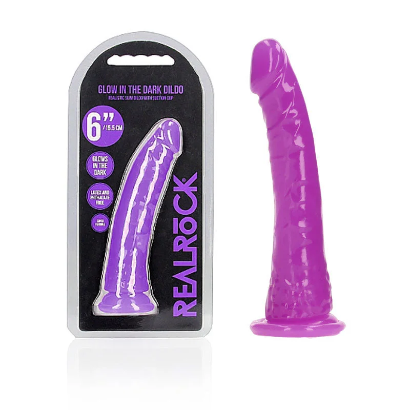 penis-odor-natural-solutions-REALROCK 15.5 cm Slim Glow in the Dark Neon -