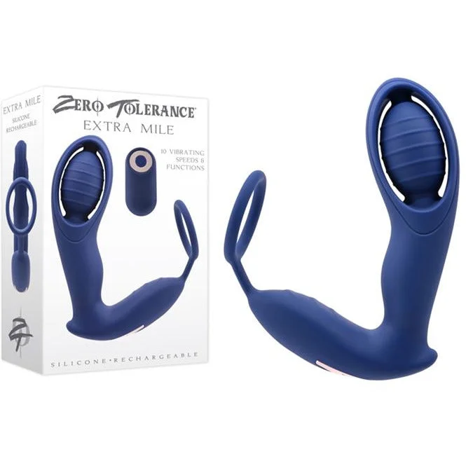 anal toys with quiet tip-Extra Mile Vibrating Cock Ring & Anal Plug by Zero Tolerance