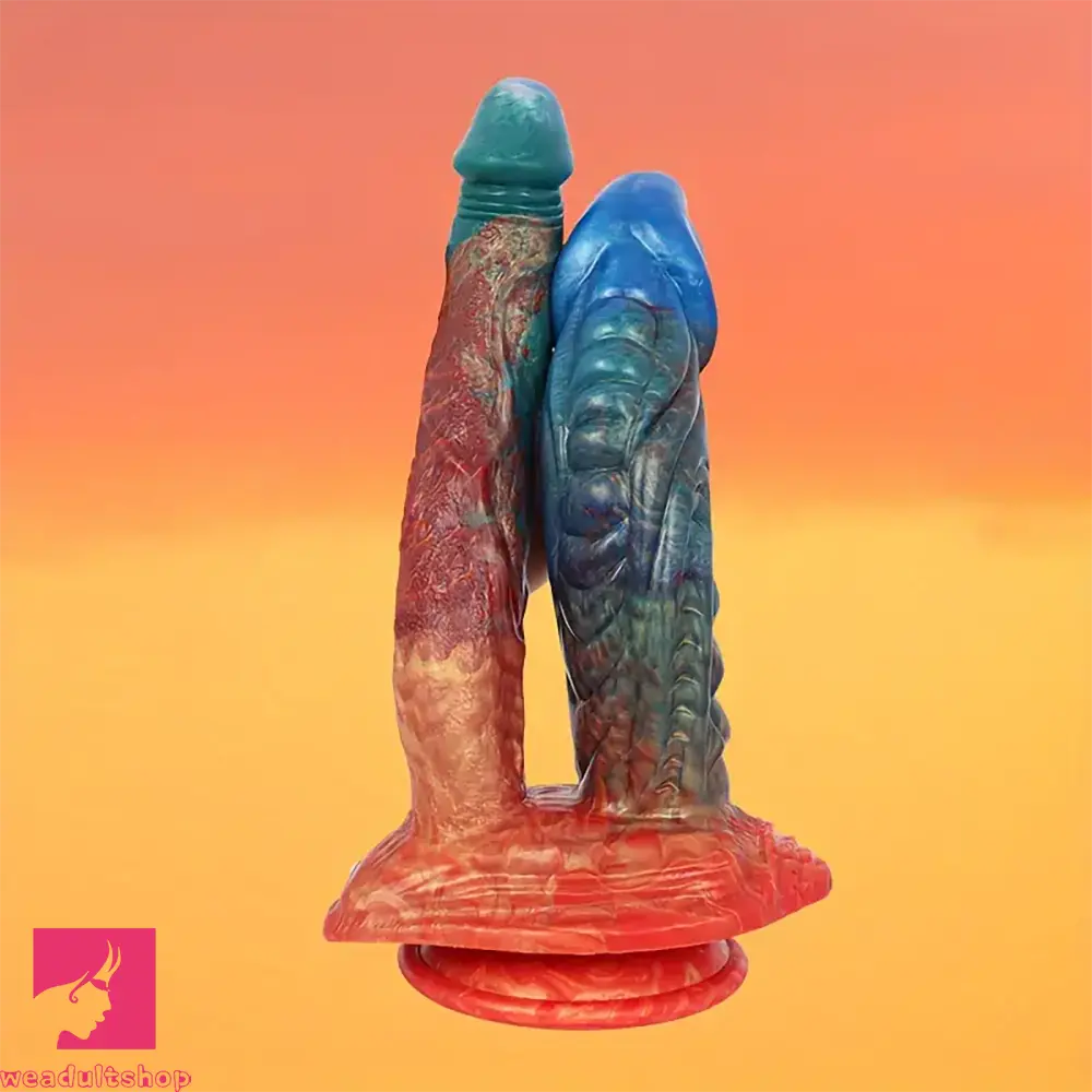 Penis-striped-9.44in Double-Headed Silicone Soft Large Dildo For Lesbian Sex