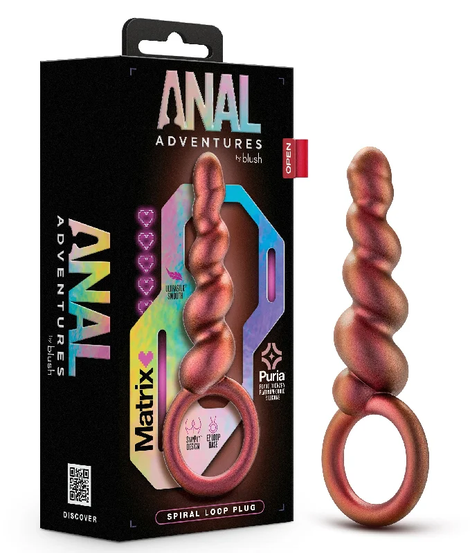 anal toys with soft texture-Anal Adventures Matrix - Spiral Loop Plug - Copper