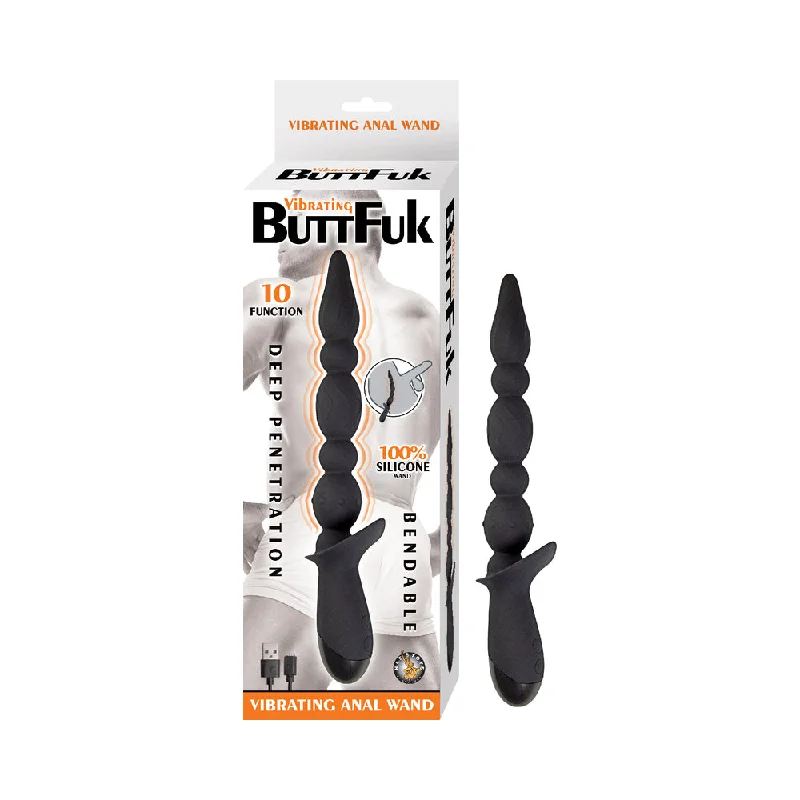 anal toys with soft base-Vibrating Buttfuk Vibrating Anal Wand Black