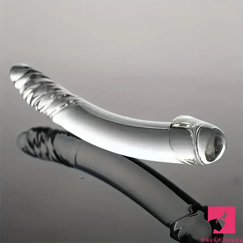 Penis-bulbous-8.4in Clear Elegant Glass Crystal Dildo For Female Male Lesbian Sex