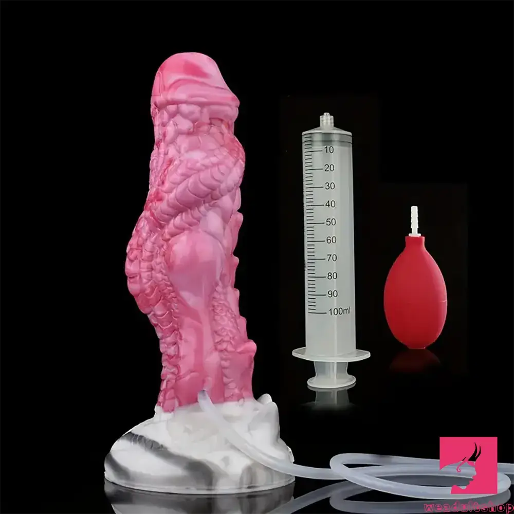 Penis-drained-8.03in Realistic Animal Alien Dragon Ejaculating Silicone Male Dildo