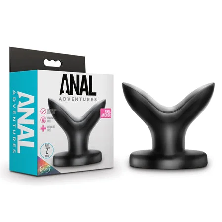 anal toys with flexible shaft-Blush Anal Adventures Anal Anchor Expanding Plug Black