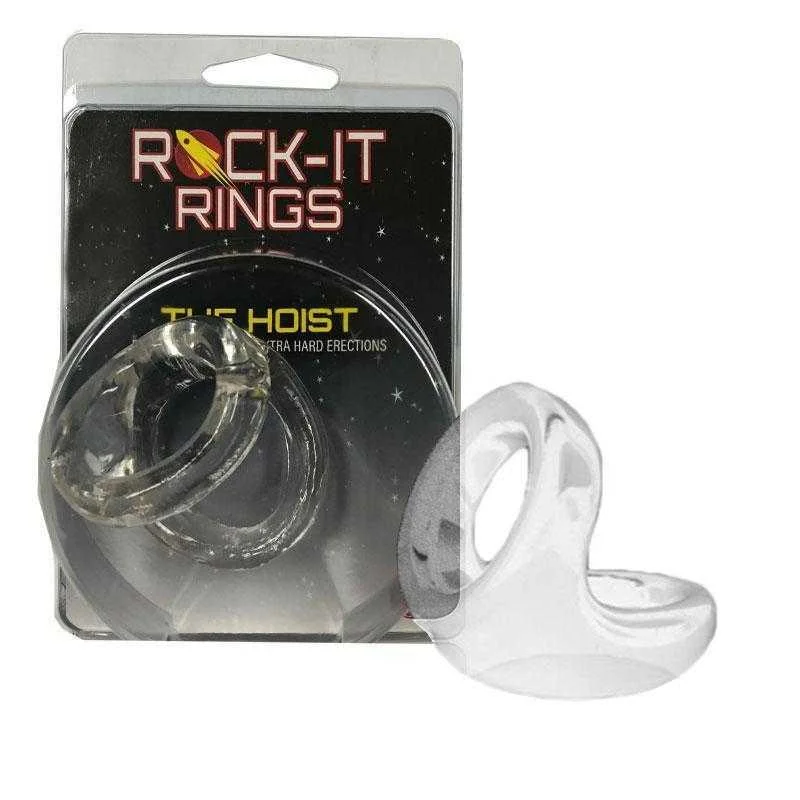 anal toys for kinky play-Rock-It Rings The Hoist Cock & Ball Ring - Clear