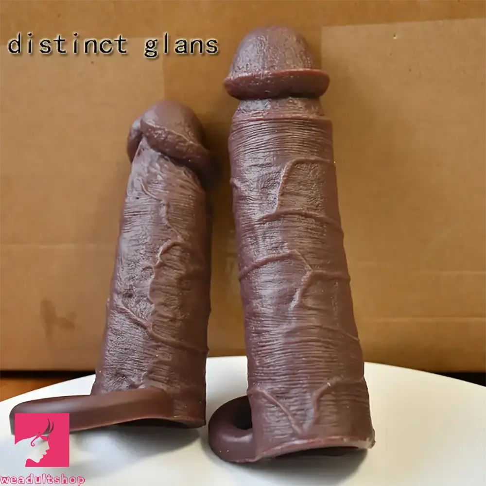 Penis-vintage-5.11in 6.29in Soft Silicone Small Lifelike Dildo Cock Sleeve Extension