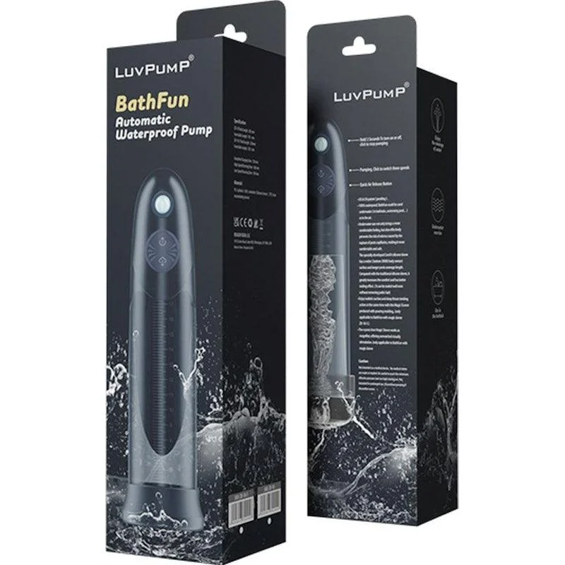 anal toys with ribbed shaft-BathFun Automatic USB Waterproof Penis Pump w Magic Sleeve