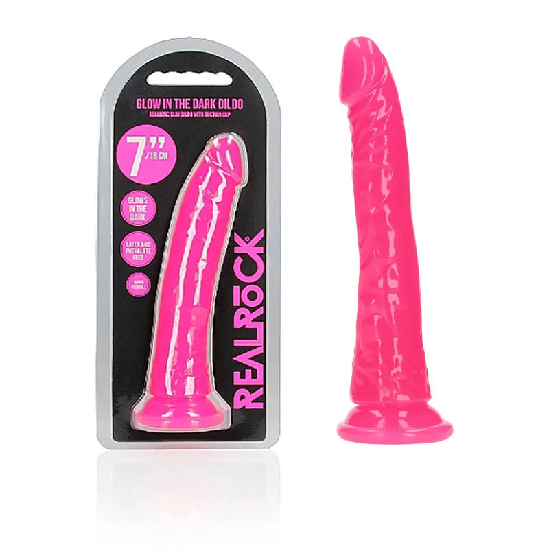 penis-strength-exercises-safe-REALROCK 18 cm Slim Glow in the Dark Neon -