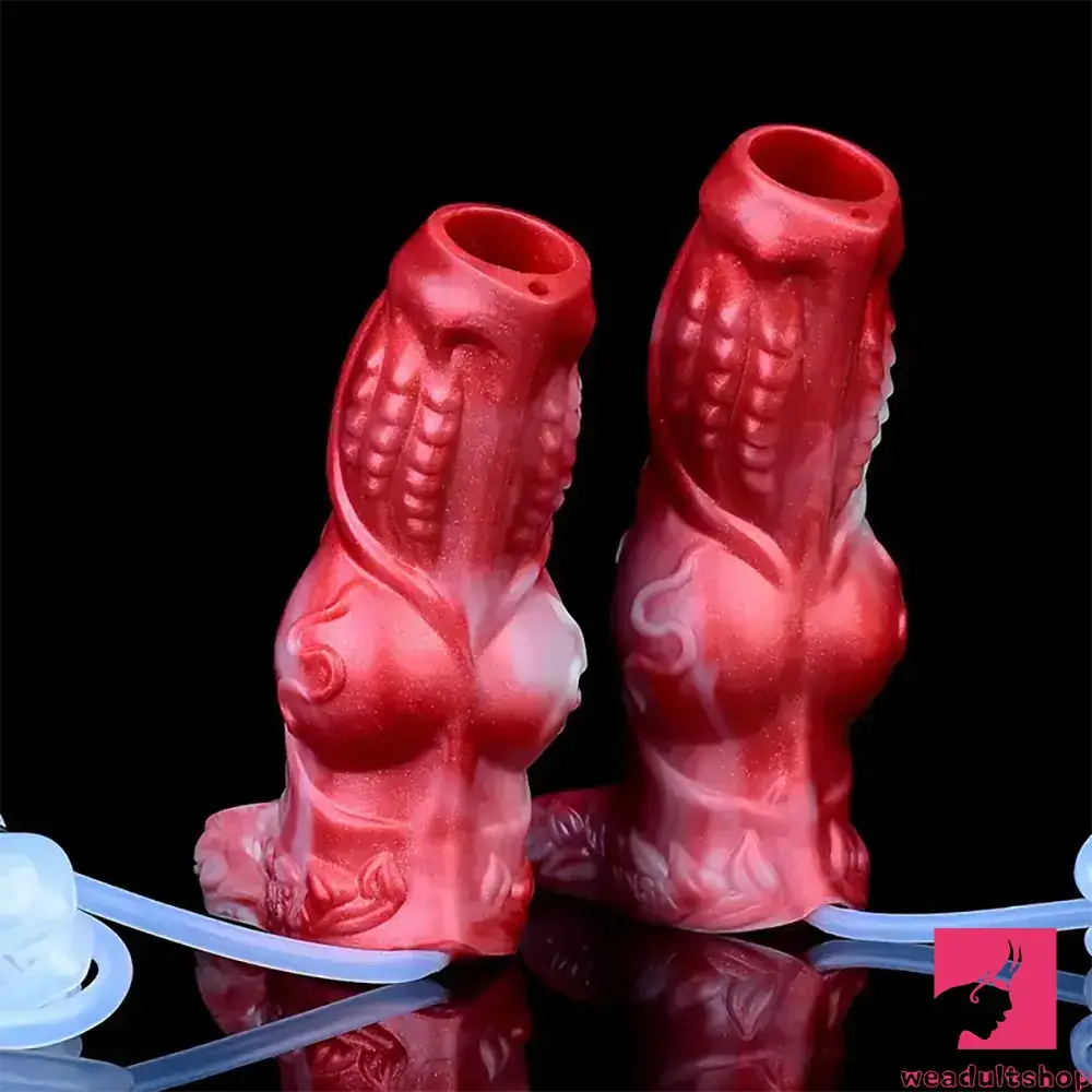 Penis-bony-4.8in 5.59in Soft Liquid Silicone Monster Ejaculating Dildo Sleeve For Delay