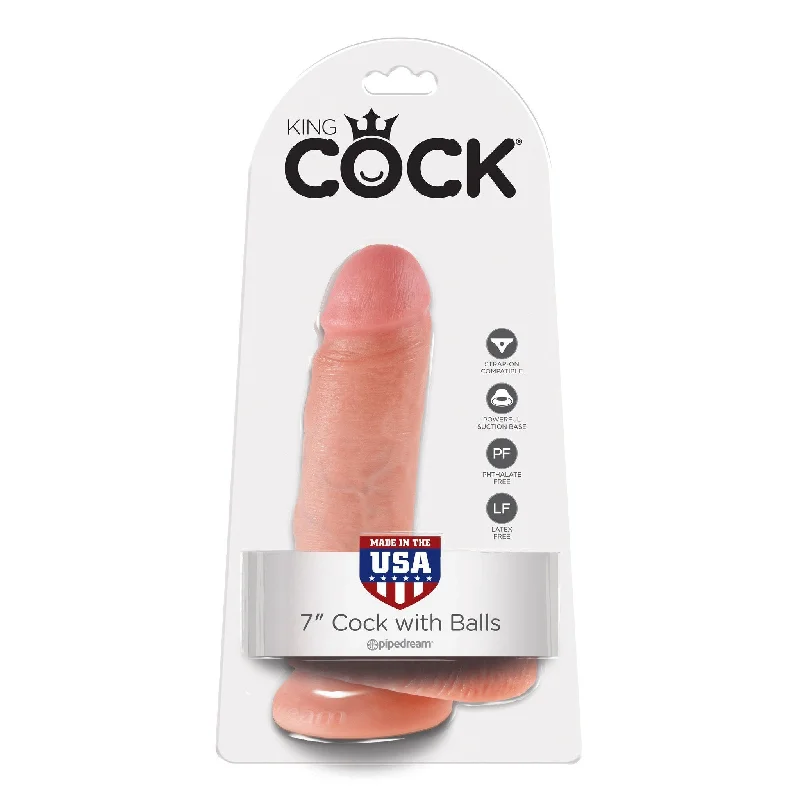 cock ring easy comfort-Pipedream - King Cock 7" Cock with Balls (Beige)