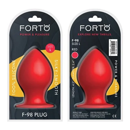 anal toys with flexible base-Forto F-98 Cone Silicone Anal Plug Large Red