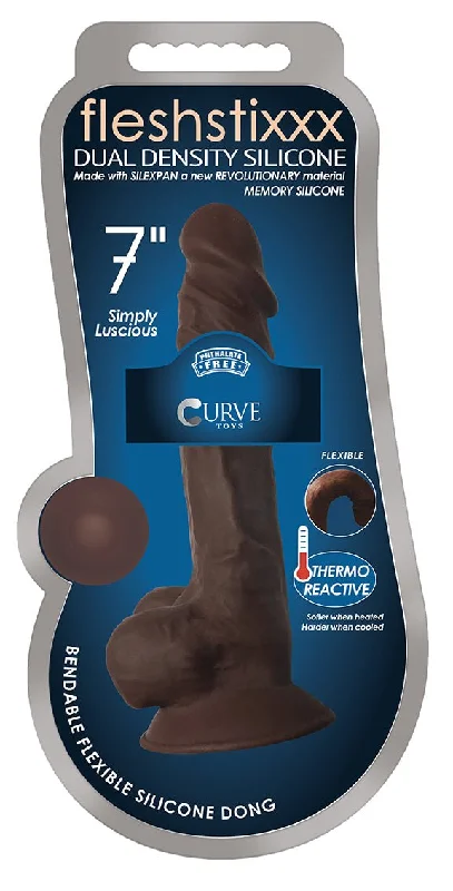 penis-measurement-guide-accurate-7 Inch Fleshstixxx Silicone Dildo With Balls