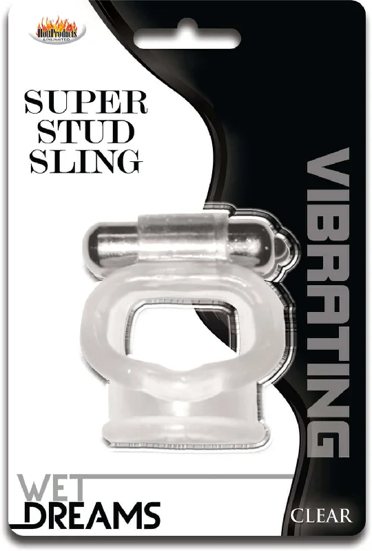 cock ring intense style-Wet Dreams Super Stud Sling Clear Vibrating Cock Ring