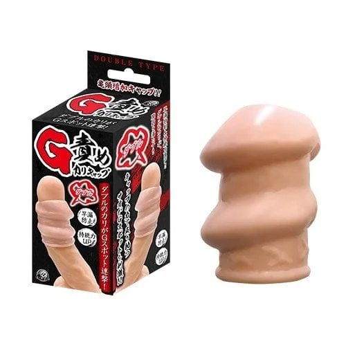 cock ring user texture-A One - G Blame Cali Cap Double Type Cock Sleeve (Beige)