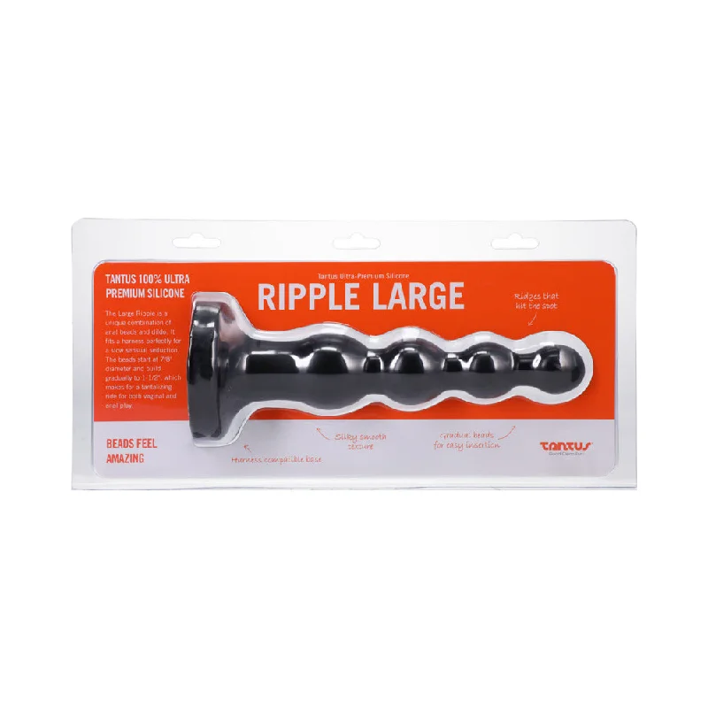 anal toys for fast play-Tantus Ripple Large Beaded Anal Plug Black