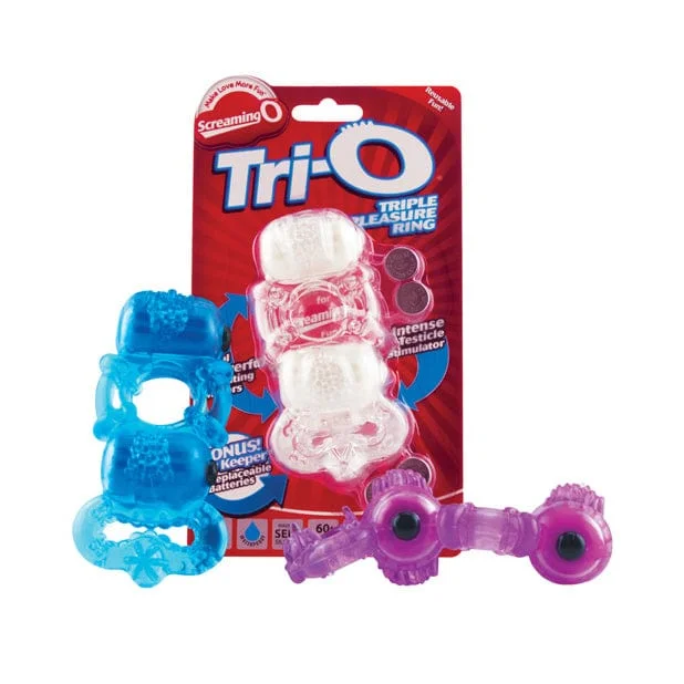 cock ring bold grip-TheScreamingO - Tri O Triple Pleasure Cock Ring (Clear)